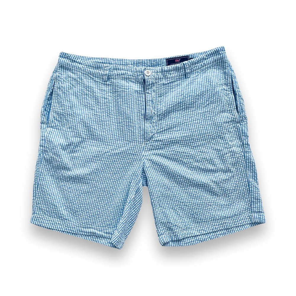 Vineyard Vines | Blue & White Seersucker Flat Front Shorts